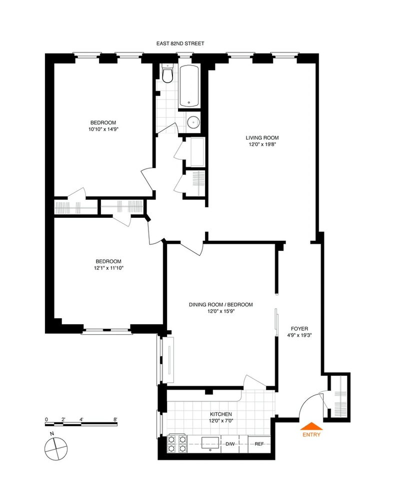 Floorplan for 222 East 82nd Street, 3C