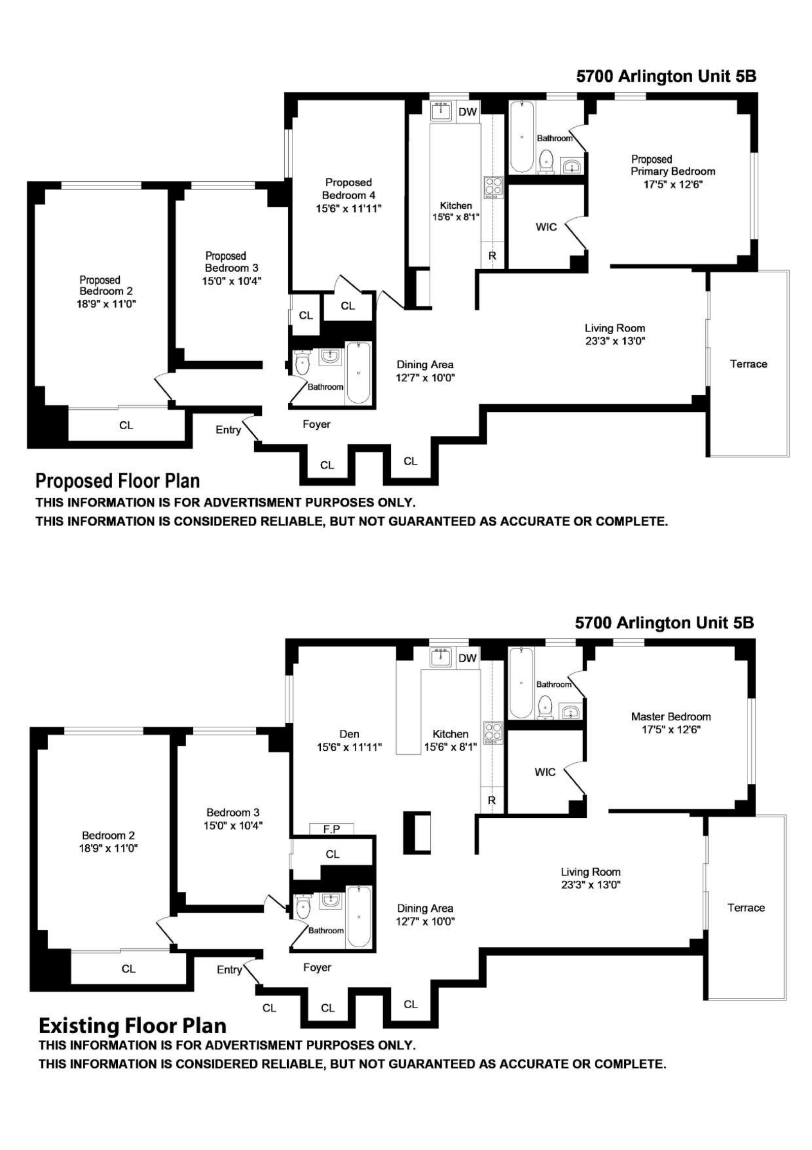 Floorplan for 5700 Arlington Avenue, 5B