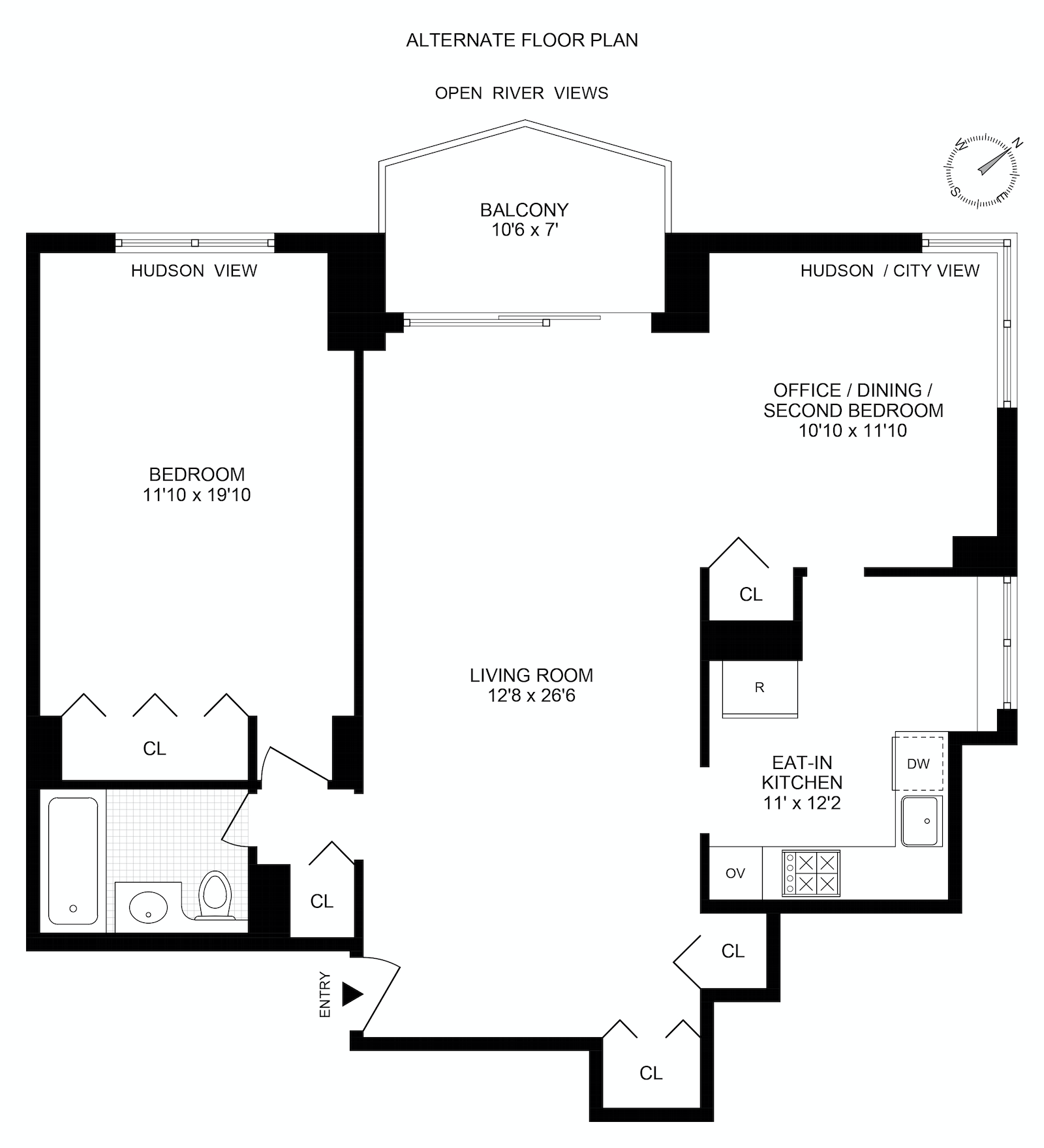 Floorplan for 3333 Henry Hudson Parkway, 21R