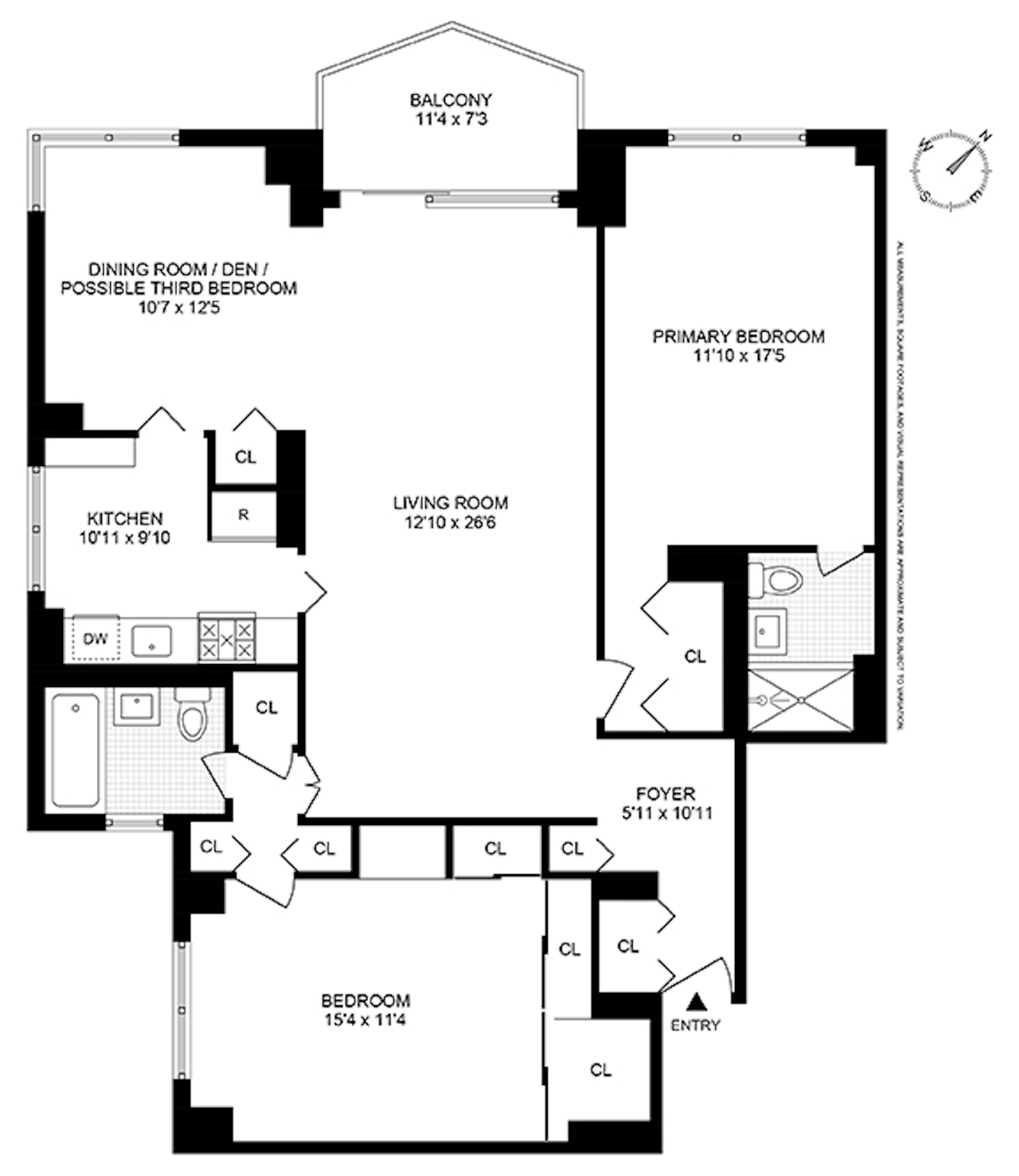 Floorplan for 3333 Henry Hudson Parkway, 6H