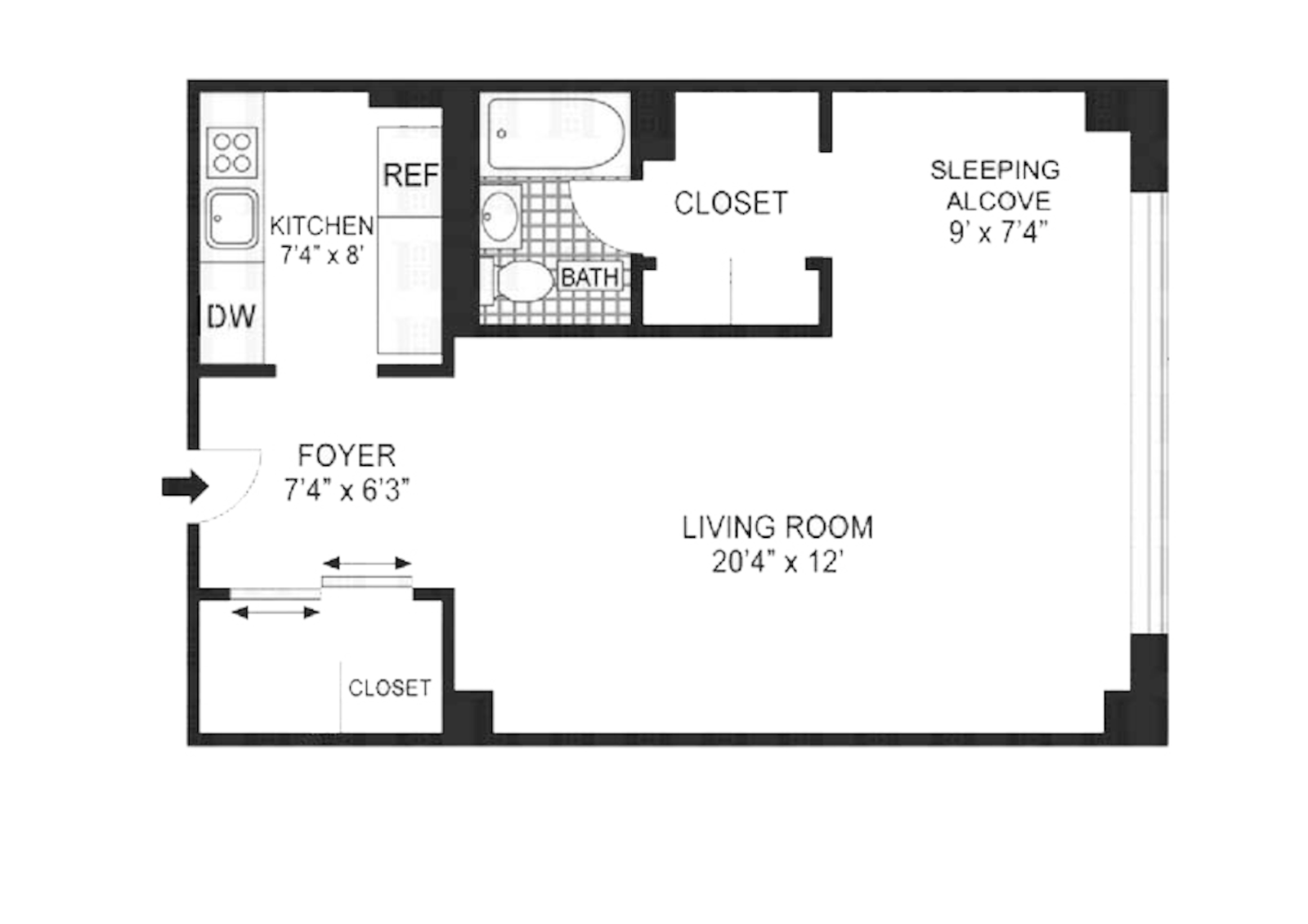 Floorplan for 392 Central Park West, 15G